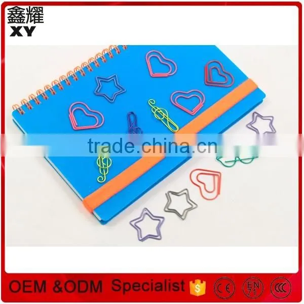 Metal wire stationery types of OEM design colorful paper clips