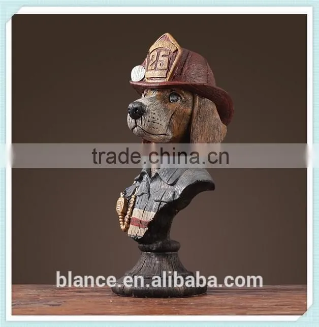 hand carving resin dog official dog lady and sir statues,resin dog statue