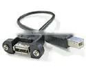 USB Type B Female Panel Mount to Male Type B Cable