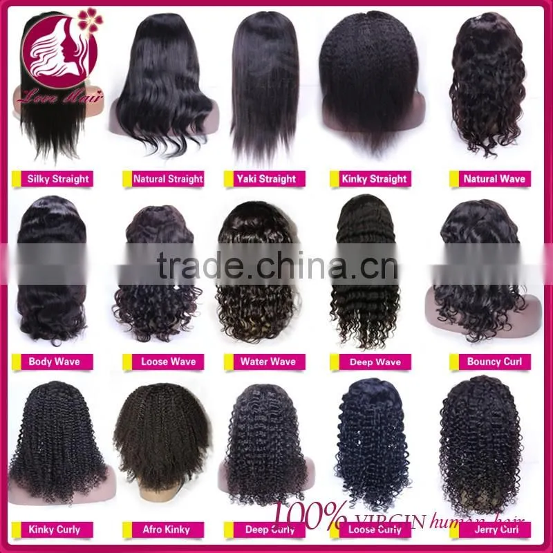 High quanlity lace wig human hair virgin mongolian lace fabric wholesale human jerry curl hair wigs for black women