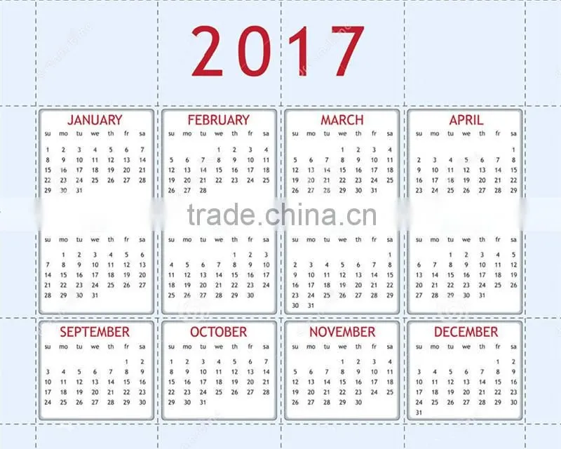 calendar 2017 wholesale