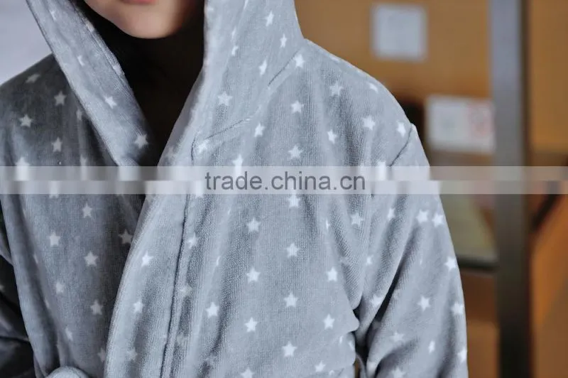High Grade 100% cotton comfortable children bathrobe with hat