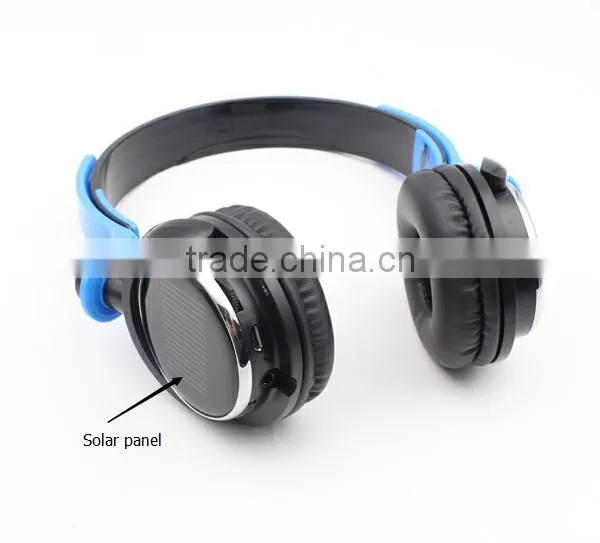 Solar power bluetooth headset made in china