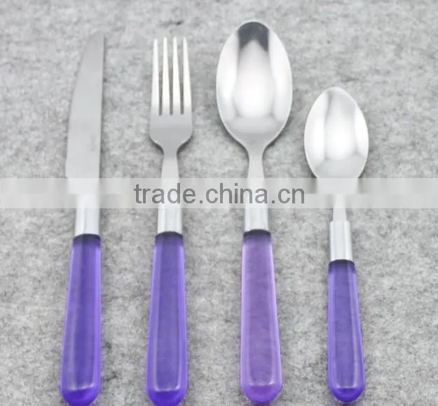 stainless steel cutlery with plastic handle