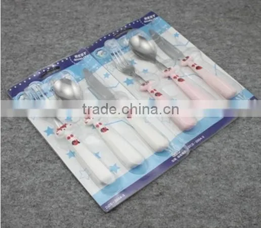 children cutlery set with animated cartoon handle