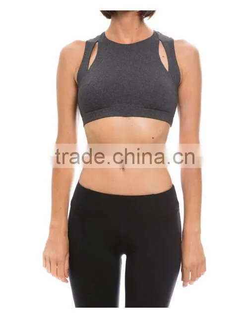 Unique Design Hollow Back Fitness Wear Women Workout Top Sports Bra