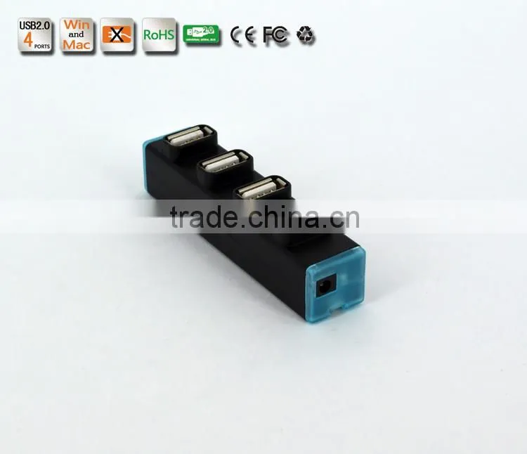 Hi-speed 4 port MINI Colorful USB 2.0 HUB 480MbPS For PC Laptop Computer