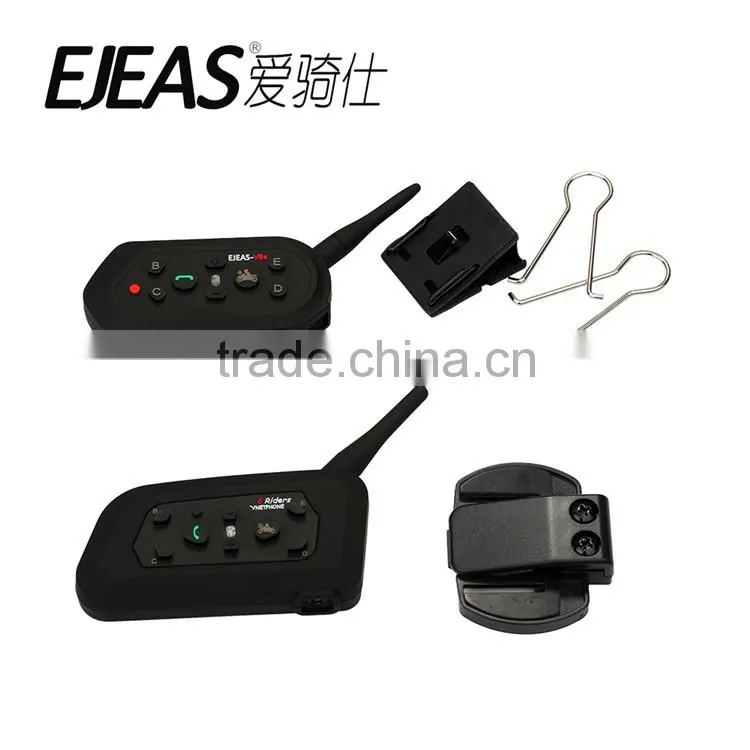 2x bt interphone E6 bluetooth motorcycle motorbike helmet intercom headset up 1200m bluetooth speaker 2016
