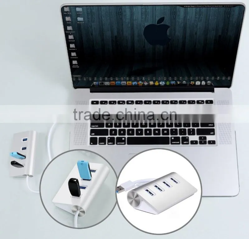 Aluminum USB 3.0 Hub high speed 4 port USB Hub