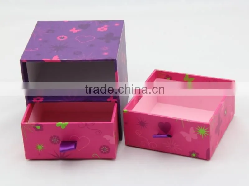 Lovely printed 2 layer kids storage box / jewelry storage box