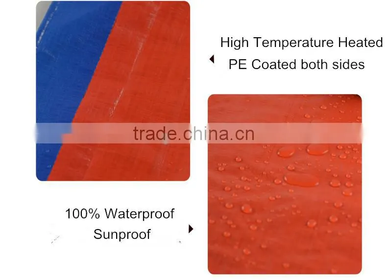 250gsm Outdoor Waterproof Blue/Orange PE Tarpaulin Woven Fabric