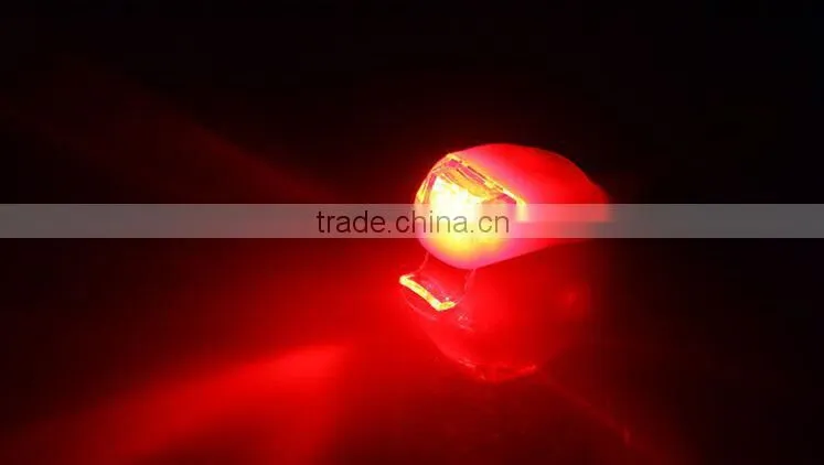 Colorful 2 led silicone strobe light on bike, flashing led light for bike bicycle