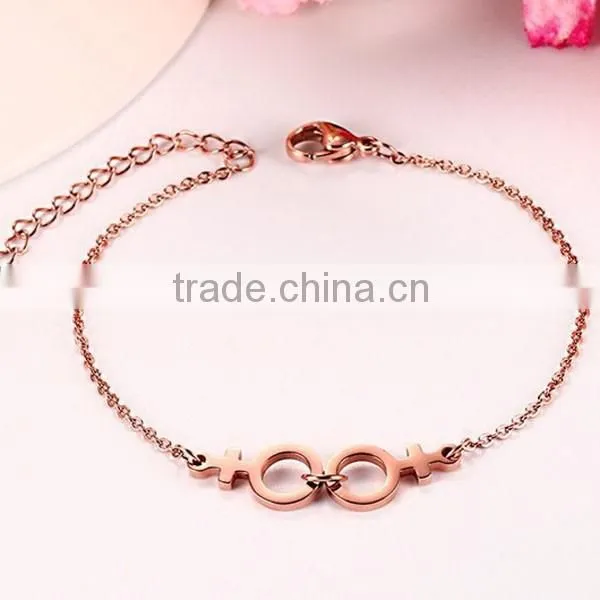 Stainless Steel Jewelry Rose Gold Plated Fashion Bracelet