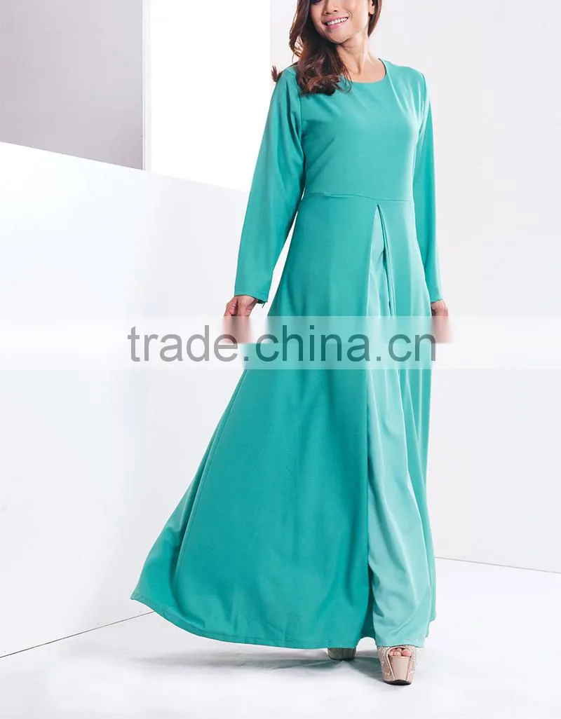 OEM service China factory custom made arabic chiffon solid muslim layers dress