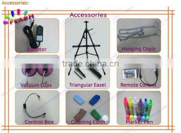 2014Top selling magic tranparent led writing board