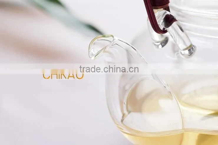 glass teapot with bamboo handle