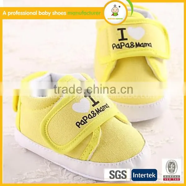 2015 hot sale fashion beautiful free shipping sweet girl cotton shoes comfortable design fabric baby shoes