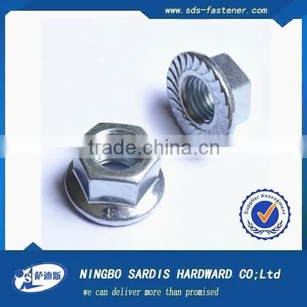 Made In Alibaba for automobile Steel yellow / zinc plated/In black hex flange nut