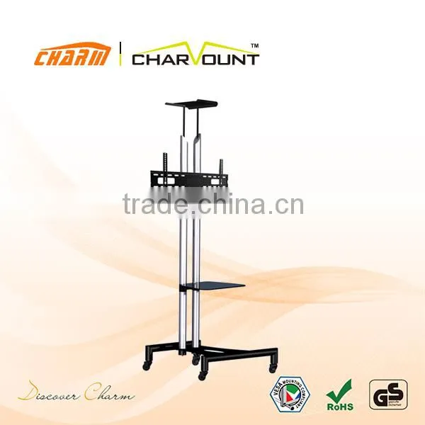 Tv trolley stand furniture for 30" to 63", factory supply tv cart
