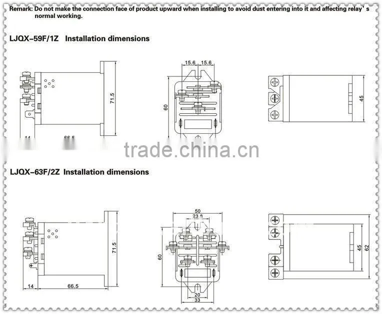general purpose electromagnetic high power relay JQX-59F