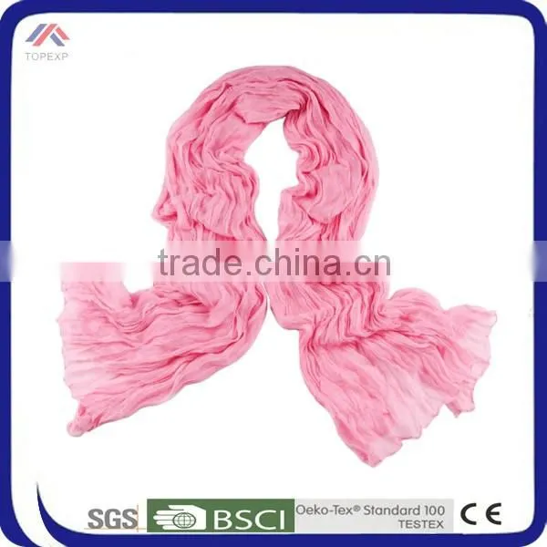 Single Color Chiffon Scarf Crinkle Medium Scarf