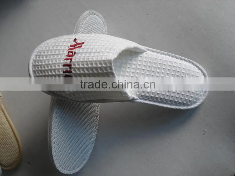 2015 classic white waffle washable closed toe hotel slipper,non-disposable,disposable