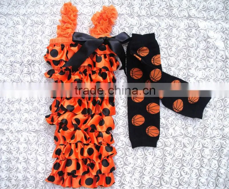 wholesale halloween matching romper and leg warmer outfit for baby girl