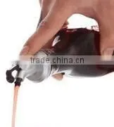 Glass oil vinegar bottle with metal sleeve press pourer 5 colors