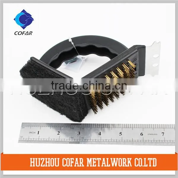High quality wholesale 12-inch 3-sided grill brush
