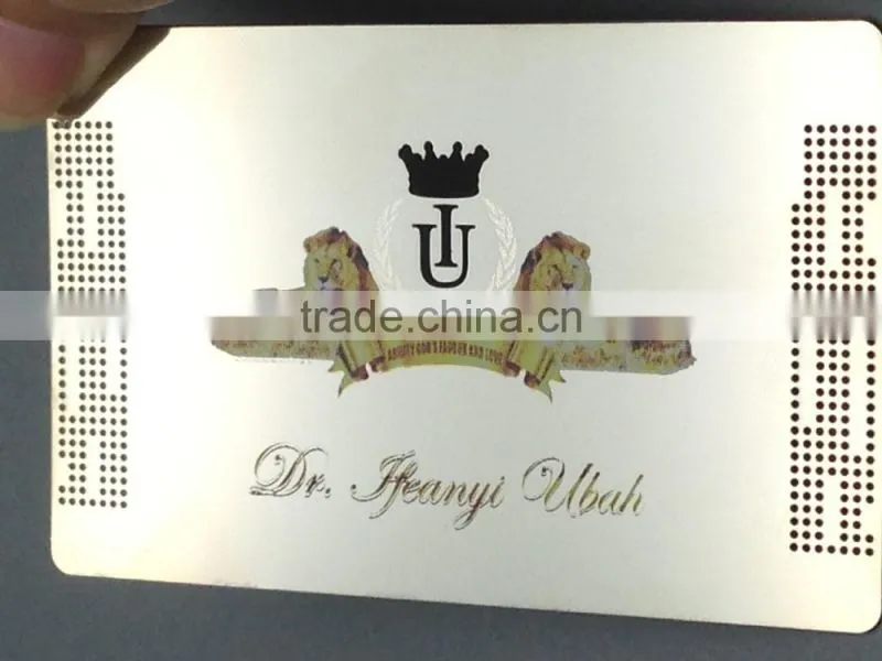 Hot selling silver polished membership card metal business card