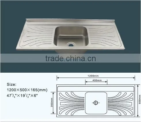 Export Iraq single bowl double tray stainless steel kitchen sink