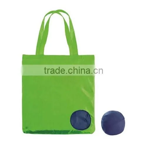 Promotional foldable reusable shopping bag in pouch