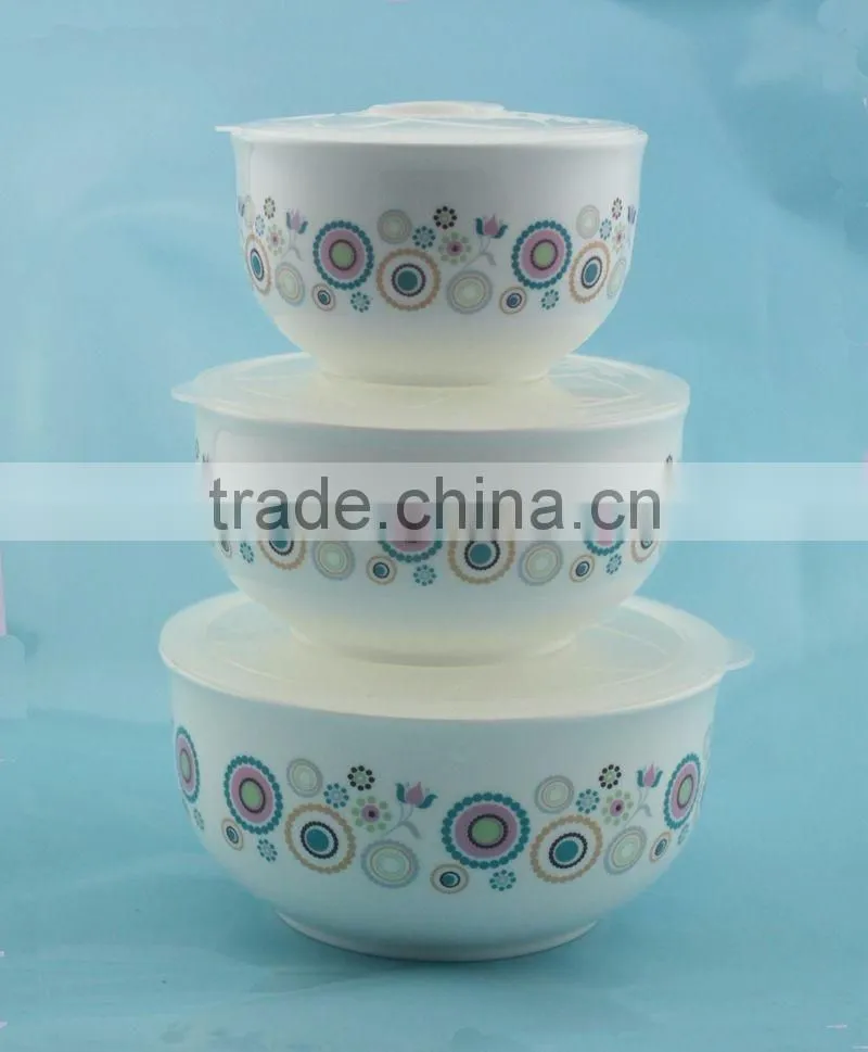 mixing bowl 3pcs Set,Eco-Friendly Feature ceramic mixing bowl , Food Compartments Container