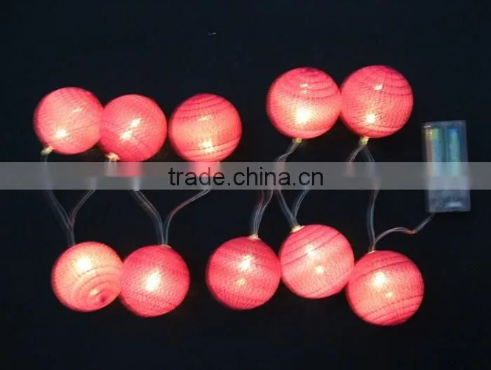 Multi-color christmas decorative cotton ball LED string lights