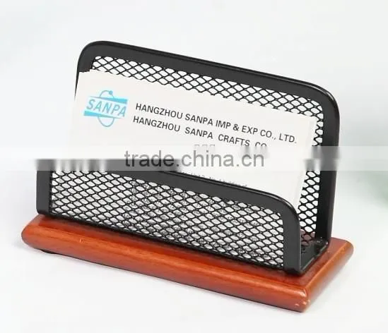2016 Customized Wooden Metal Business Name Card Holder