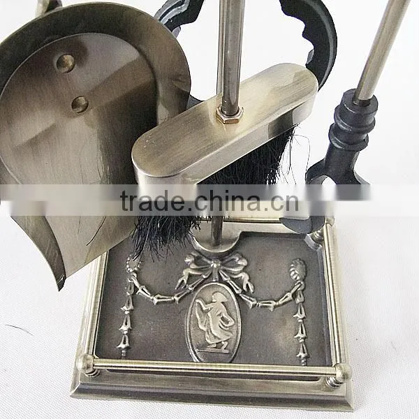 antique indoor cast iron fireplace tools