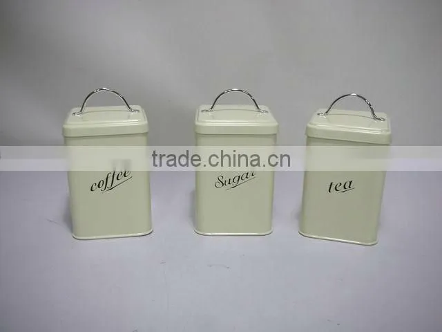 TEA COFFEE SUGAR SET OF 3 STORAGE CONTAINERS CANISTERS