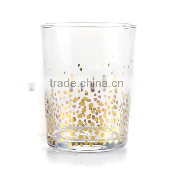 High quality wine glass and water glass set with golden decal