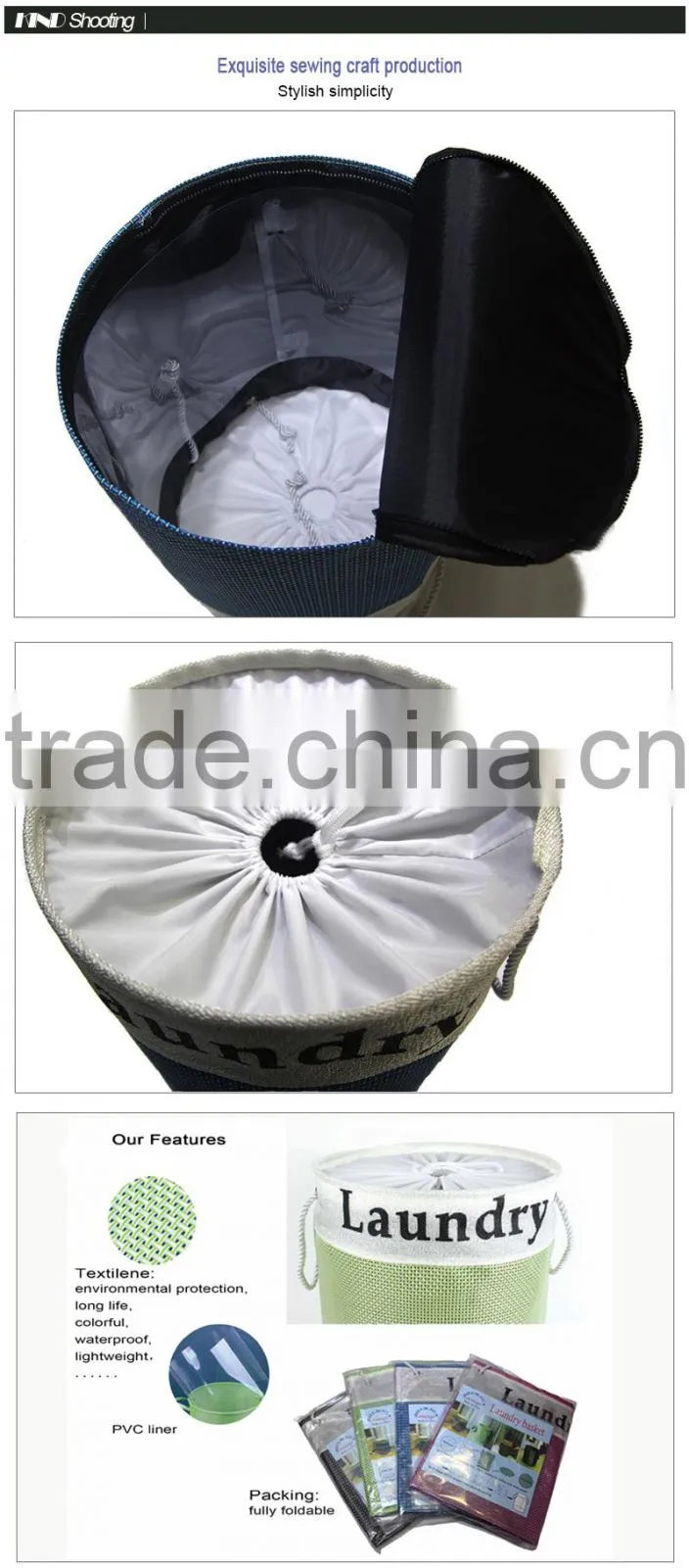 New design folding laundry basket with closing, textilene series laundry hamper