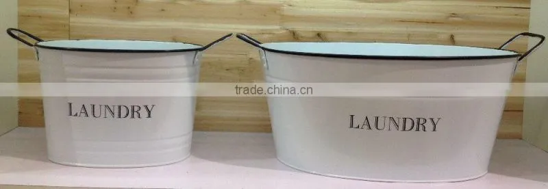 Laundry Bucket with Black Rim