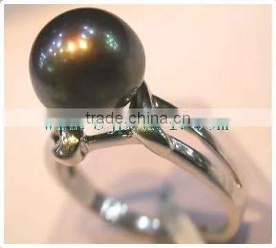 rose purple seawater tahitian pearl ring