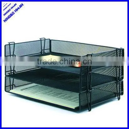 3 tier office metal mesh desk organizer document tray