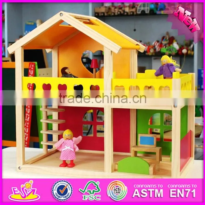 2016 new design baby wooden diy house toy, top fashion kids wooden diy house toy W06A157