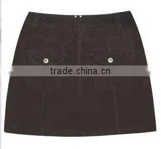 Ladies' 100% cotton twill A shape casual skirt