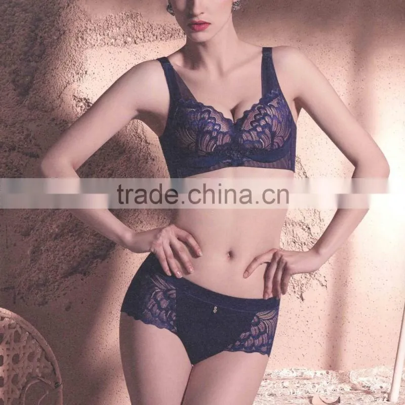 woman underwear plus size bra and sexy lingerie gathered adjustable 3/4cup bra