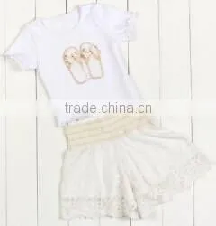 2017 Kids Stocks Cute baby Girl Summer Sleeveless2 Pcs Baby Clothes/ Clothing