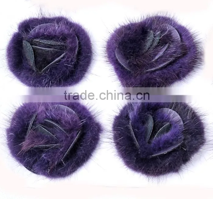 CX-A-25B Garment Decorated Ladies Genuine Mink Fur Fashion Brooch Pin