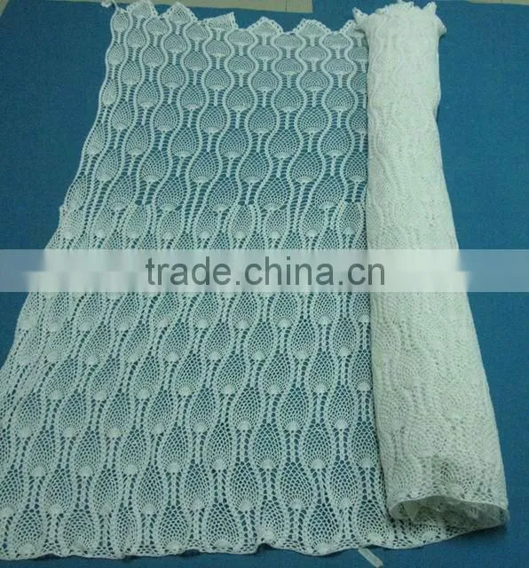 100% cotton crochet circle flower pattern fabric