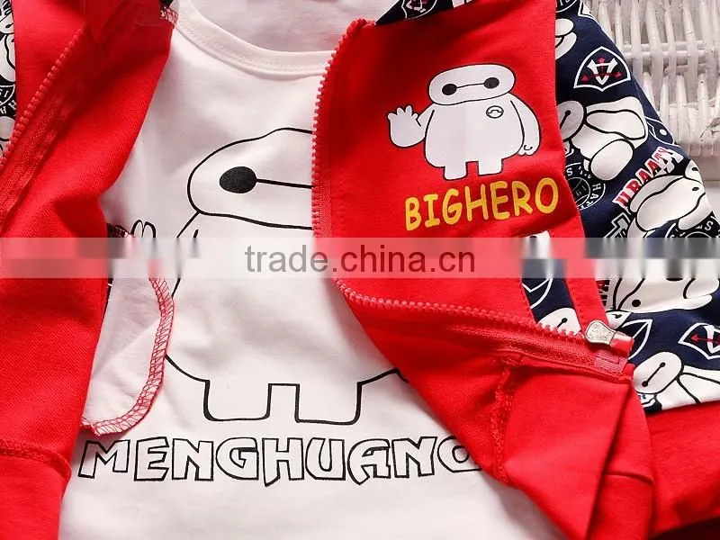 The boy autumn suits new children's cartoon children's leisure sports sweater three piece