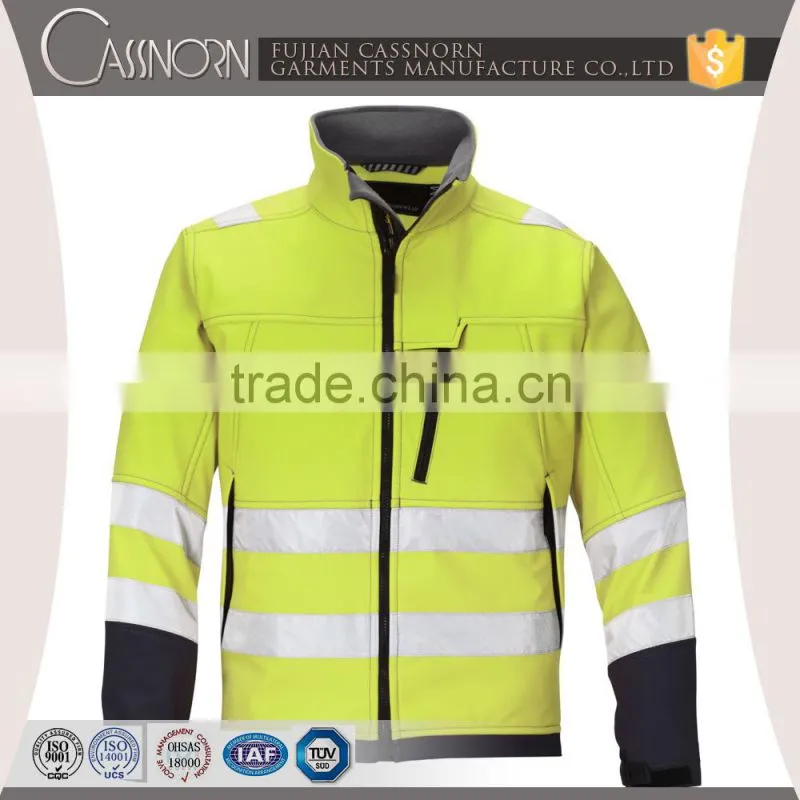 high visibility 3m soft warning softshell workwear reflective safety clothing